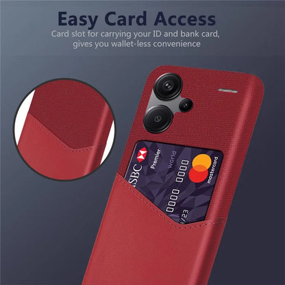 For Xiaomi Redmi Note 13 Pro+ 5G Case Cloth+PU Leather+PC Card Holder Phone Cover