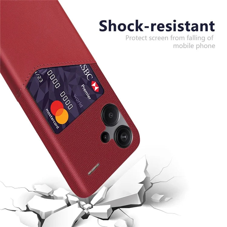 For Xiaomi Redmi Note 13 Pro+ 5G Case Cloth+PU Leather+PC Card Holder Phone Cover