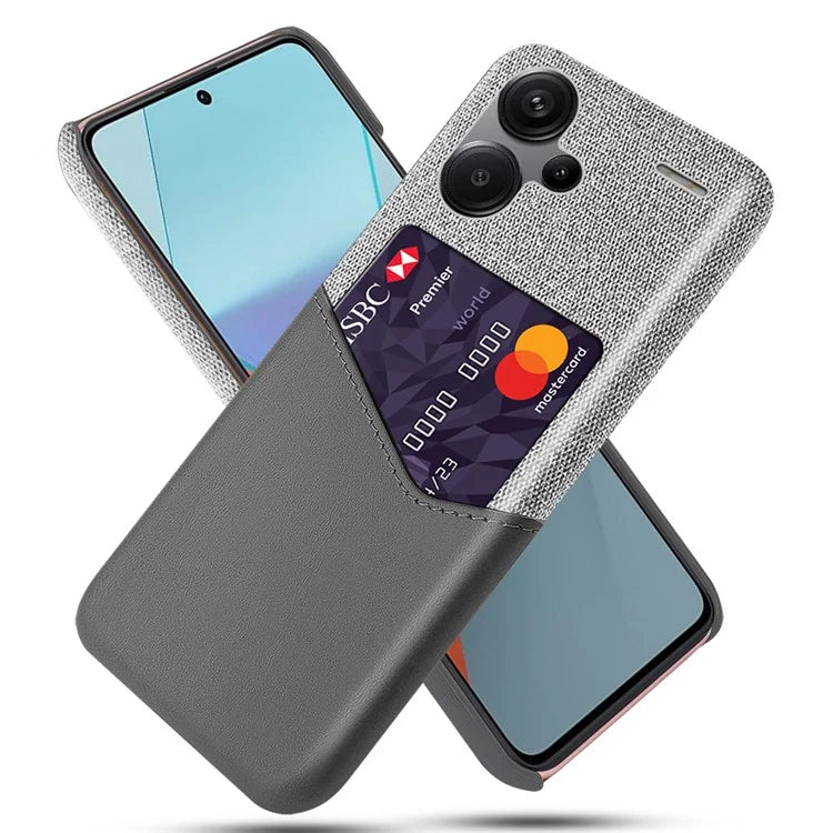 For Xiaomi Redmi Note 13 Pro+ 5G Case Cloth+PU Leather+PC Card Holder Phone Cover
