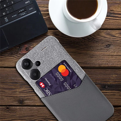 For Xiaomi Redmi Note 13 Pro+ 5G Case Cloth+PU Leather+PC Card Holder Phone Cover