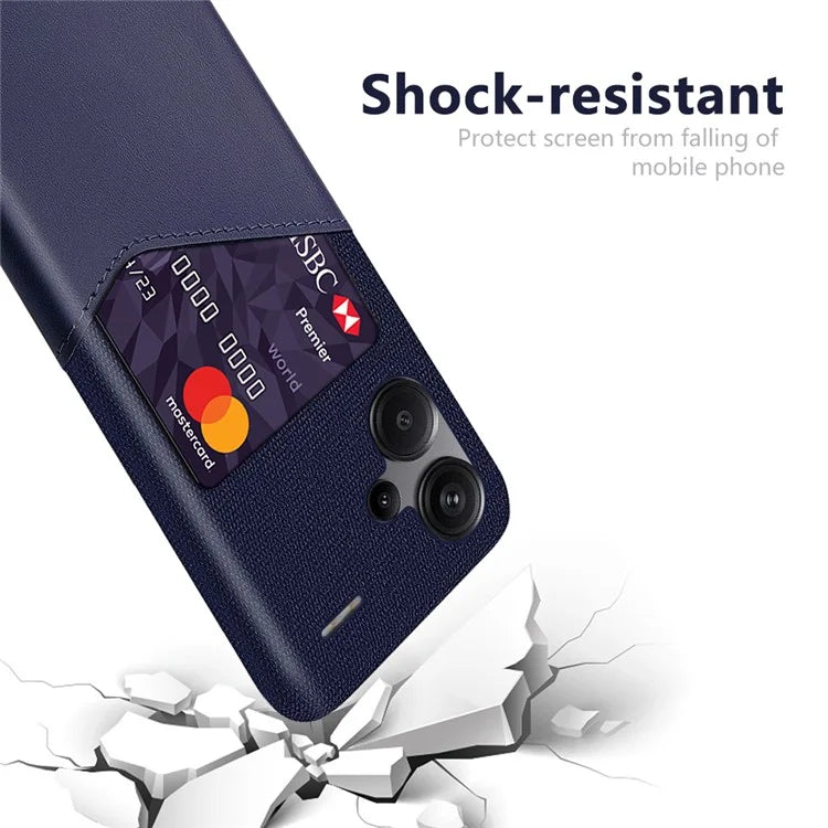 For Xiaomi Redmi Note 13 Pro+ 5G Case Cloth+PU Leather+PC Card Holder Phone Cover