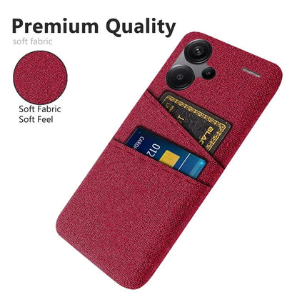 Protective Slim Cover for Xiaomi Redmi Note 13 Pro+ 5G Case Dual Card Holder Hard PC+Cloth Phone Case