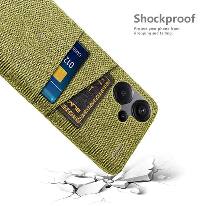 Protective Slim Cover for Xiaomi Redmi Note 13 Pro+ 5G Case Dual Card Holder Hard PC+Cloth Phone Case