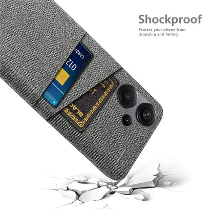 Protective Slim Cover for Xiaomi Redmi Note 13 Pro+ 5G Case Dual Card Holder Hard PC+Cloth Phone Case