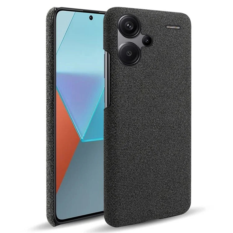 For Xiaomi Redmi Note 13 Pro+ 5G Slim-fit Case Smartphone Cover Shockproof Cloth+PC Phone Shell