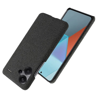 For Xiaomi Redmi Note 13 Pro+ 5G Slim-fit Case Smartphone Cover Shockproof Cloth+PC Phone Shell