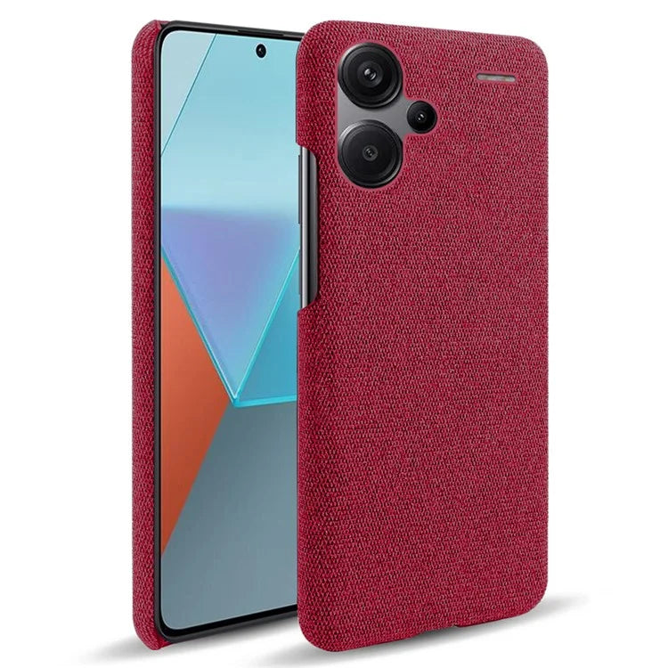 For Xiaomi Redmi Note 13 Pro+ 5G Slim-fit Case Smartphone Cover Shockproof Cloth+PC Phone Shell