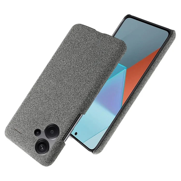 For Xiaomi Redmi Note 13 Pro+ 5G Slim-fit Case Smartphone Cover Shockproof Cloth+PC Phone Shell