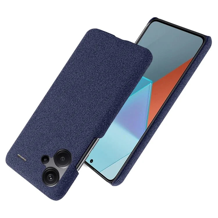 For Xiaomi Redmi Note 13 Pro+ 5G Slim-fit Case Smartphone Cover Shockproof Cloth+PC Phone Shell