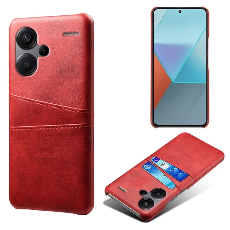 For Xiaomi Redmi Note 13 Pro+ 5G Case Dual Card Slots PU+PC Slim Phone Cover