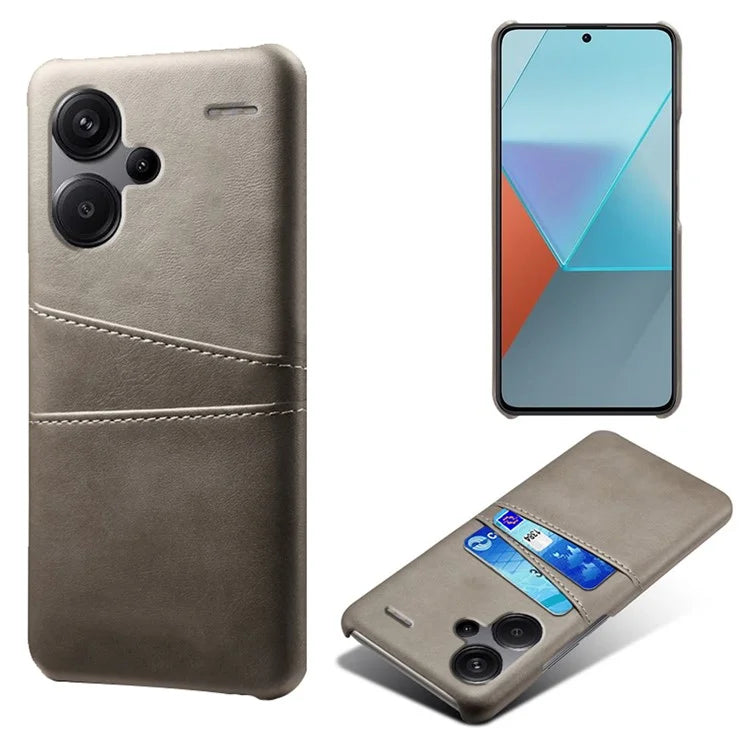 For Xiaomi Redmi Note 13 Pro+ 5G Case Dual Card Slots PU+PC Slim Phone Cover