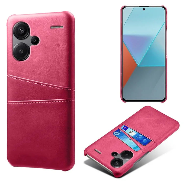 For Xiaomi Redmi Note 13 Pro+ 5G Case Dual Card Slots PU+PC Slim Phone Cover