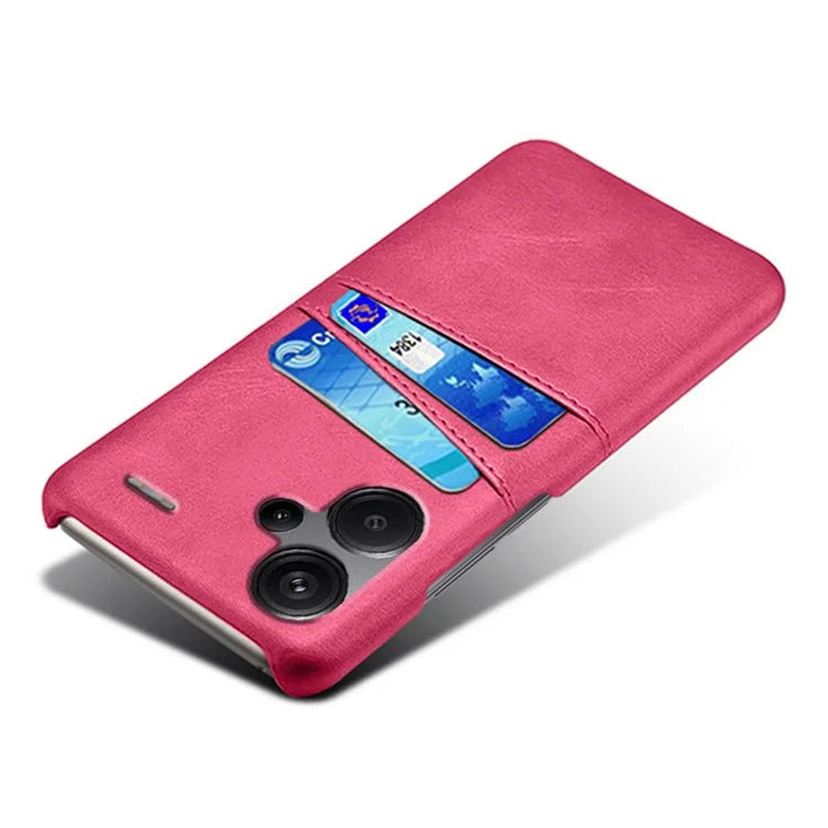 For Xiaomi Redmi Note 13 Pro+ 5G Case Dual Card Slots PU+PC Slim Phone Cover