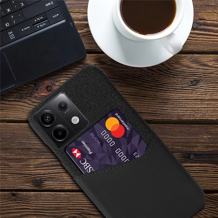 For Xiaomi Redmi Note 13 Pro 5G / Poco X6 5G Case Cloth+PU Leather+PC Phone Protective Cover with Card Slot