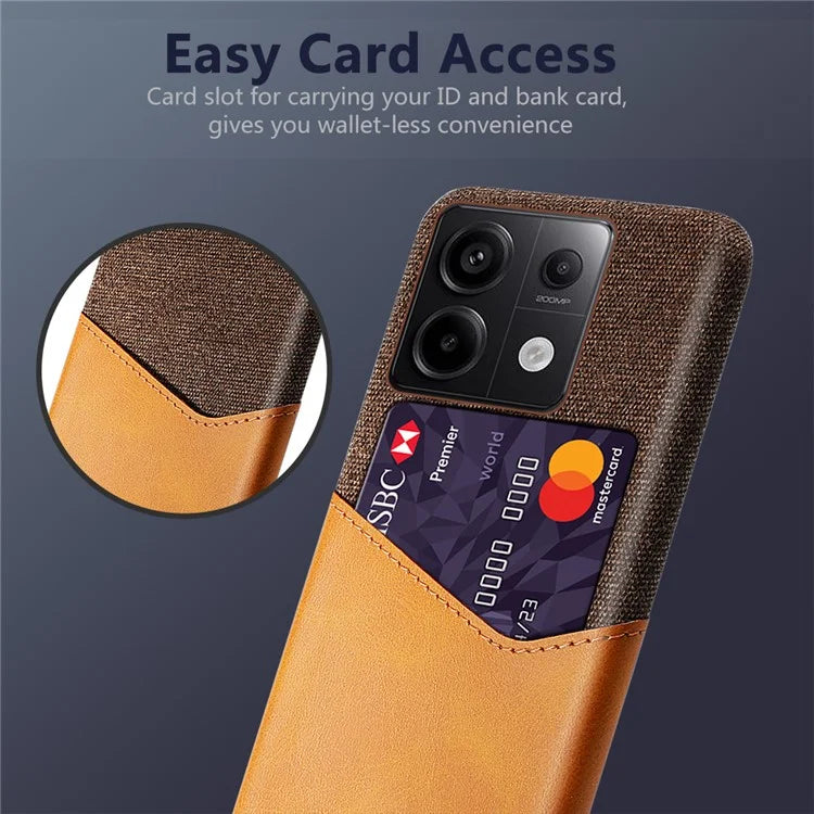 For Xiaomi Redmi Note 13 Pro 5G / Poco X6 5G Case Cloth+PU Leather+PC Phone Protective Cover with Card Slot