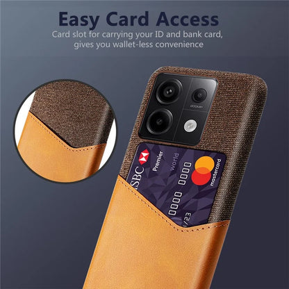 For Xiaomi Redmi Note 13 Pro 5G / Poco X6 5G Case Cloth+PU Leather+PC Phone Protective Cover with Card Slot
