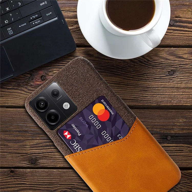 For Xiaomi Redmi Note 13 Pro 5G / Poco X6 5G Case Cloth+PU Leather+PC Phone Protective Cover with Card Slot