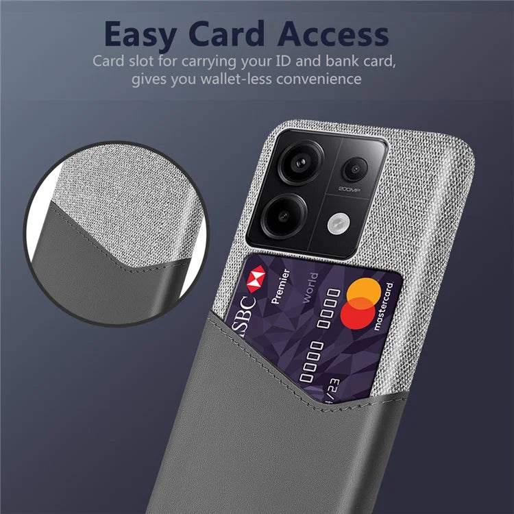 For Xiaomi Redmi Note 13 Pro 5G / Poco X6 5G Case Cloth+PU Leather+PC Phone Protective Cover with Card Slot