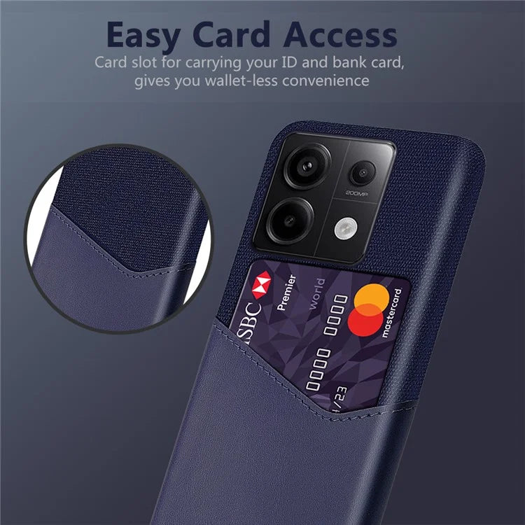 For Xiaomi Redmi Note 13 Pro 5G / Poco X6 5G Case Cloth+PU Leather+PC Phone Protective Cover with Card Slot