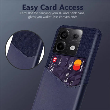 For Xiaomi Redmi Note 13 Pro 5G / Poco X6 5G Case Cloth+PU Leather+PC Phone Protective Cover with Card Slot