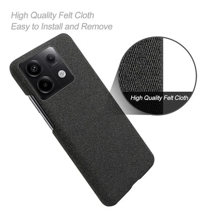 For Xiaomi Redmi Note 13 Pro 5G / Poco X6 5G Case Shockproof Phone Cover Cloth+PC Mobile Phone Shell