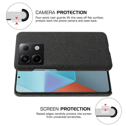 For Xiaomi Redmi Note 13 Pro 5G / Poco X6 5G Case Shockproof Phone Cover Cloth+PC Mobile Phone Shell