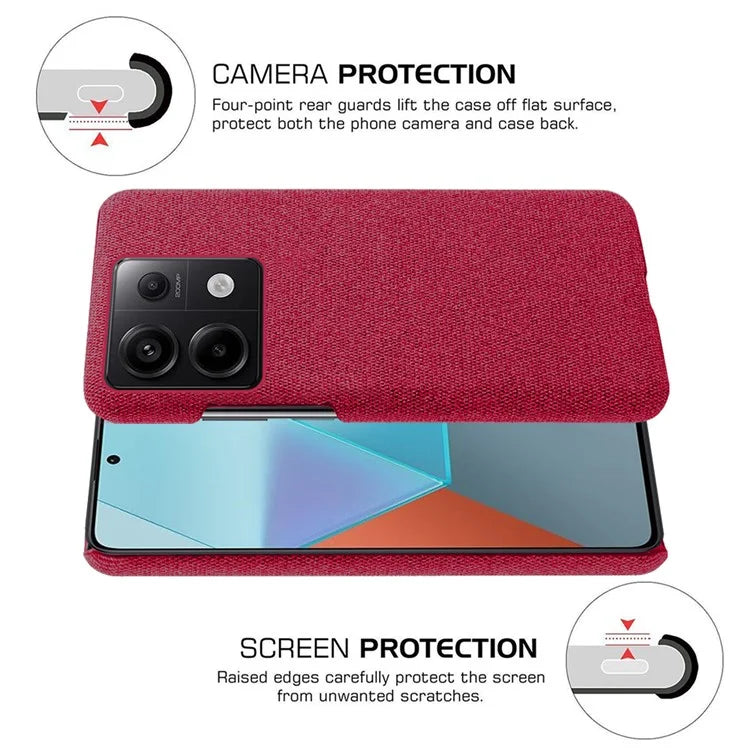 For Xiaomi Redmi Note 13 Pro 5G / Poco X6 5G Case Shockproof Phone Cover Cloth+PC Mobile Phone Shell