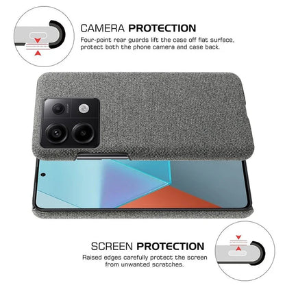 For Xiaomi Redmi Note 13 Pro 5G / Poco X6 5G Case Shockproof Phone Cover Cloth+PC Mobile Phone Shell