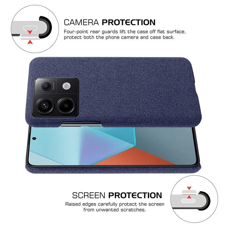 For Xiaomi Redmi Note 13 Pro 5G / Poco X6 5G Case Shockproof Phone Cover Cloth+PC Mobile Phone Shell
