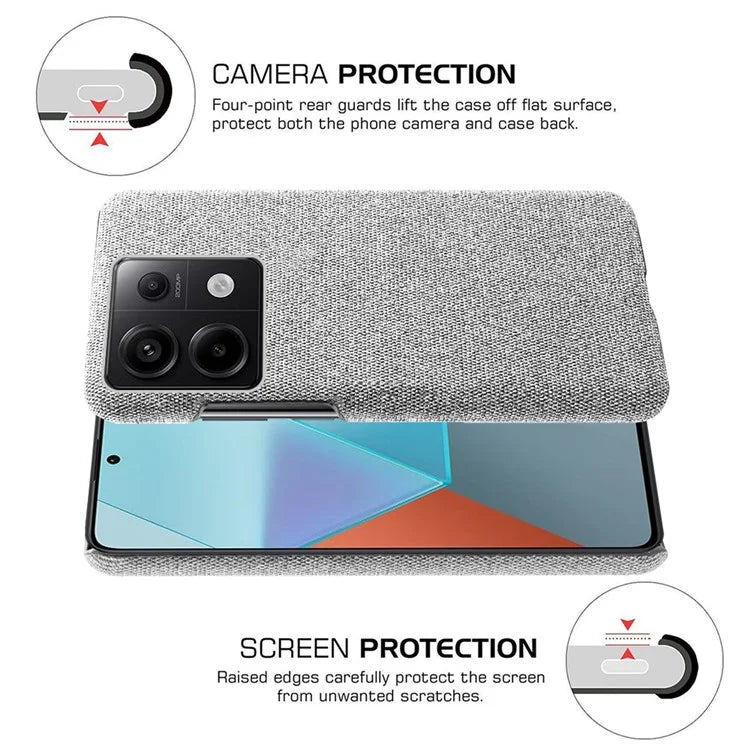 For Xiaomi Redmi Note 13 Pro 5G / Poco X6 5G Case Shockproof Phone Cover Cloth+PC Mobile Phone Shell