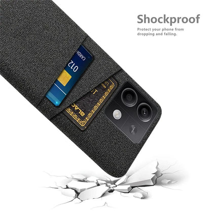 Hard PC+Cloth Phone Cover for Xiaomi Redmi Note 13 5G Case Dual Card Slot Protective Phone Case