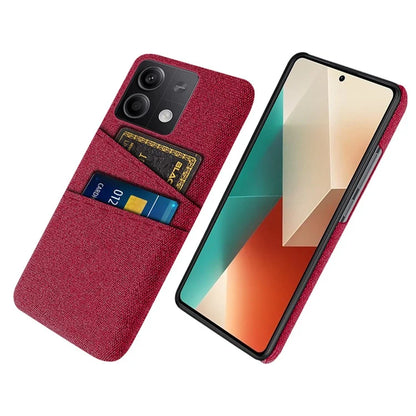 Hard PC+Cloth Phone Cover for Xiaomi Redmi Note 13 5G Case Dual Card Slot Protective Phone Case