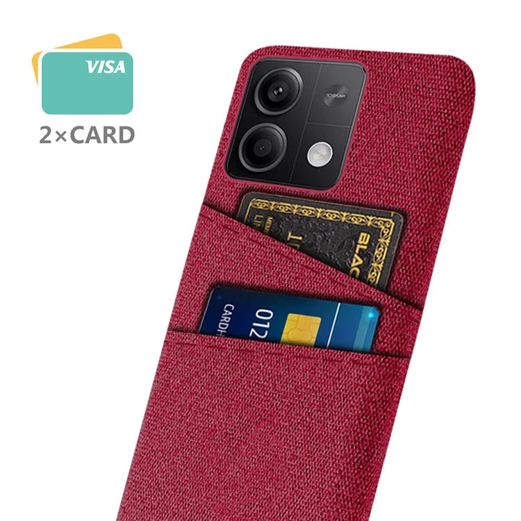 Hard PC+Cloth Phone Cover for Xiaomi Redmi Note 13 5G Case Dual Card Slot Protective Phone Case