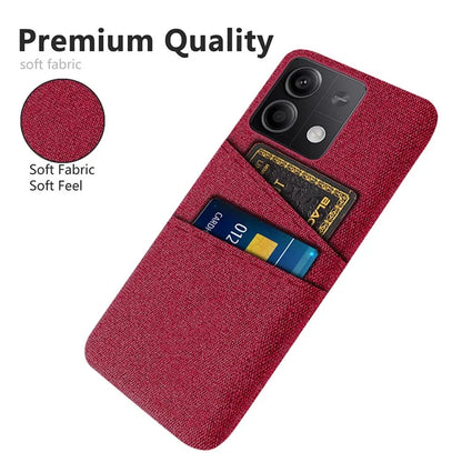 Hard PC+Cloth Phone Cover for Xiaomi Redmi Note 13 5G Case Dual Card Slot Protective Phone Case
