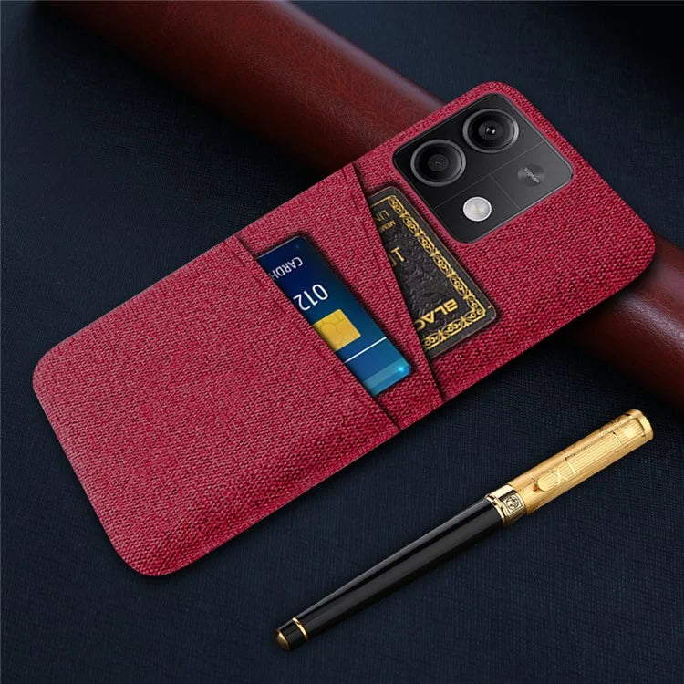 Hard PC+Cloth Phone Cover for Xiaomi Redmi Note 13 5G Case Dual Card Slot Protective Phone Case