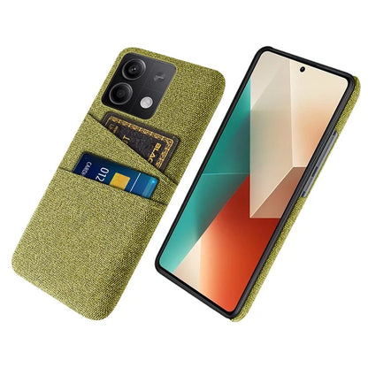 Hard PC+Cloth Phone Cover for Xiaomi Redmi Note 13 5G Case Dual Card Slot Protective Phone Case