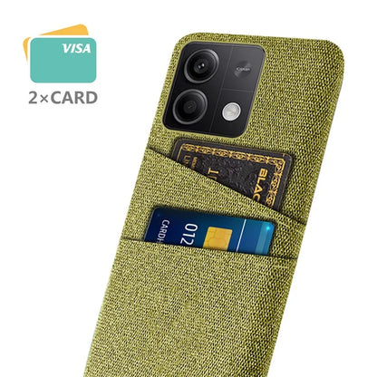 Hard PC+Cloth Phone Cover for Xiaomi Redmi Note 13 5G Case Dual Card Slot Protective Phone Case