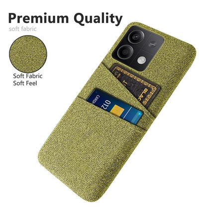 Hard PC+Cloth Phone Cover for Xiaomi Redmi Note 13 5G Case Dual Card Slot Protective Phone Case