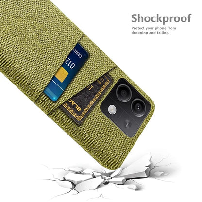 Hard PC+Cloth Phone Cover for Xiaomi Redmi Note 13 5G Case Dual Card Slot Protective Phone Case