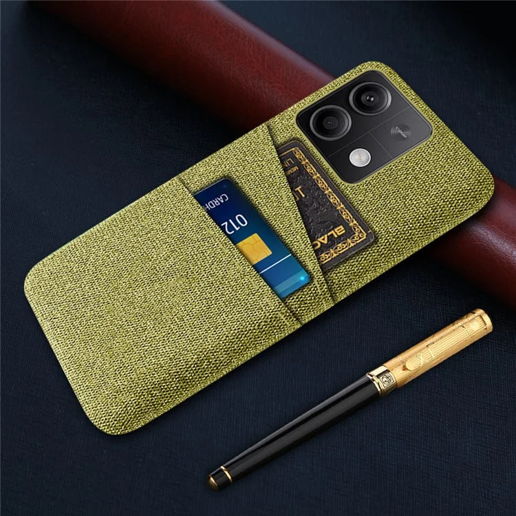 Hard PC+Cloth Phone Cover for Xiaomi Redmi Note 13 5G Case Dual Card Slot Protective Phone Case