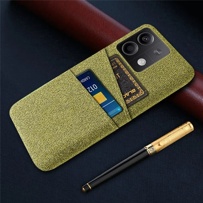 Hard PC+Cloth Phone Cover for Xiaomi Redmi Note 13 5G Case Dual Card Slot Protective Phone Case