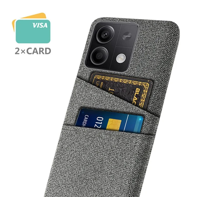 Hard PC+Cloth Phone Cover for Xiaomi Redmi Note 13 5G Case Dual Card Slot Protective Phone Case