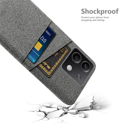Hard PC+Cloth Phone Cover for Xiaomi Redmi Note 13 5G Case Dual Card Slot Protective Phone Case