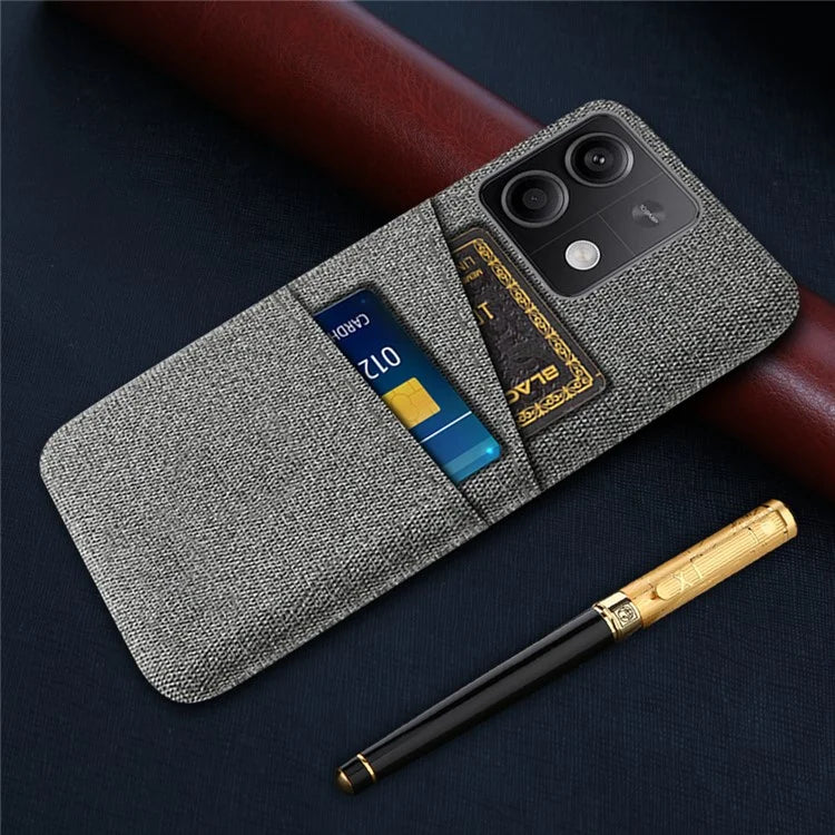 Hard PC+Cloth Phone Cover for Xiaomi Redmi Note 13 5G Case Dual Card Slot Protective Phone Case