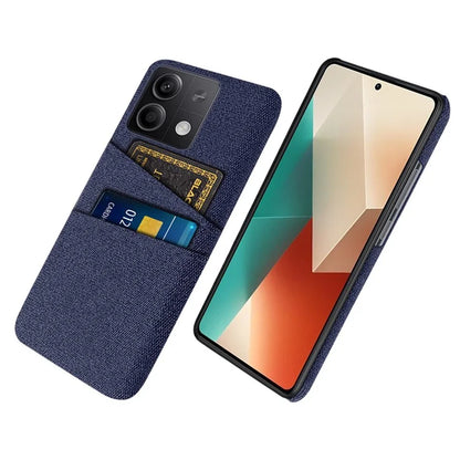 Hard PC+Cloth Phone Cover for Xiaomi Redmi Note 13 5G Case Dual Card Slot Protective Phone Case