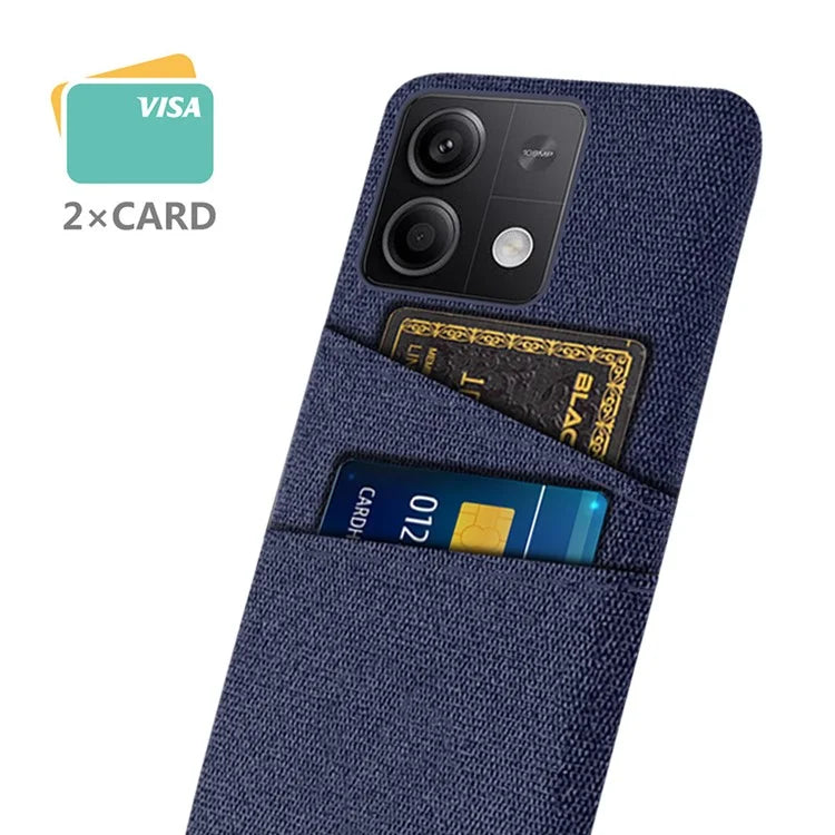 Hard PC+Cloth Phone Cover for Xiaomi Redmi Note 13 5G Case Dual Card Slot Protective Phone Case