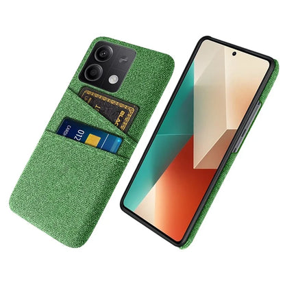 Hard PC+Cloth Phone Cover for Xiaomi Redmi Note 13 5G Case Dual Card Slot Protective Phone Case