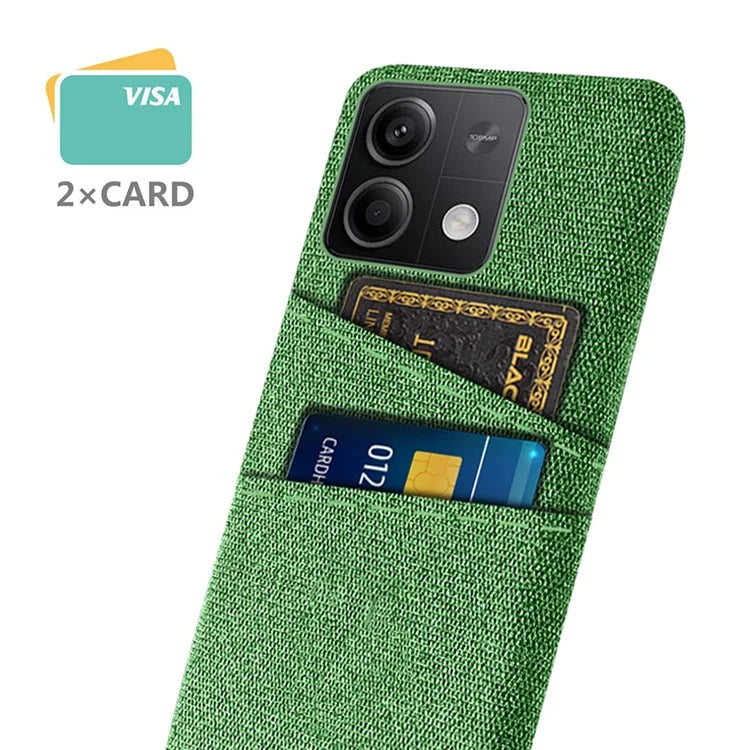 Hard PC+Cloth Phone Cover for Xiaomi Redmi Note 13 5G Case Dual Card Slot Protective Phone Case