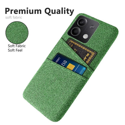 Hard PC+Cloth Phone Cover for Xiaomi Redmi Note 13 5G Case Dual Card Slot Protective Phone Case