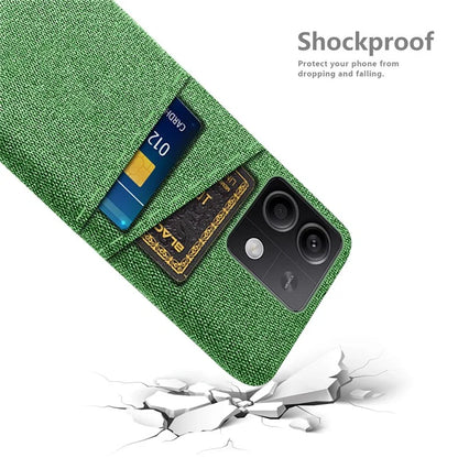 Hard PC+Cloth Phone Cover for Xiaomi Redmi Note 13 5G Case Dual Card Slot Protective Phone Case